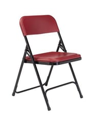 NPS Premium Lightweight Plastic Folding Chair, Burgundy